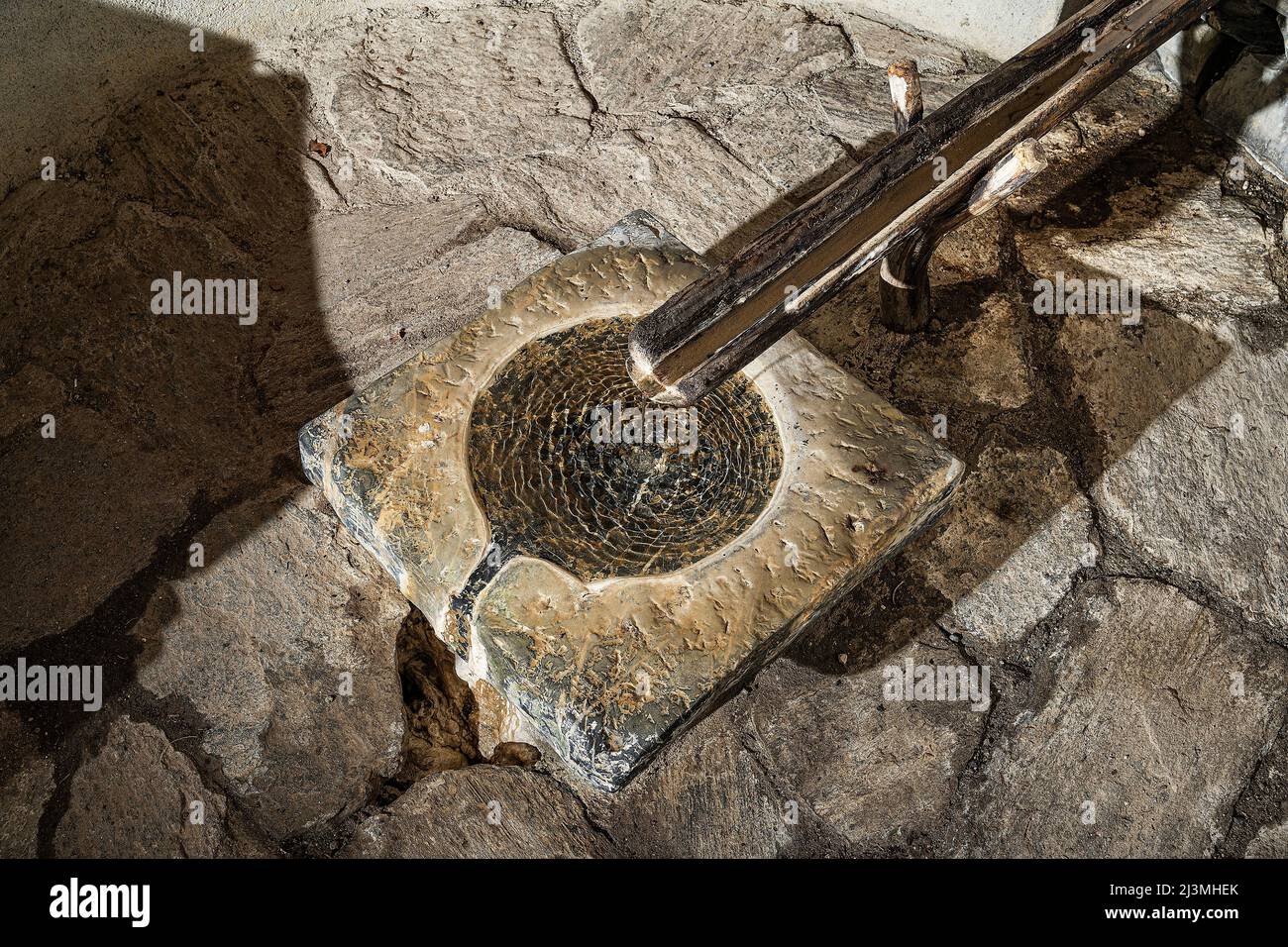 Originalbrunnen in der Sakramentskapelle, bei Giswil, Kanton Obwalden, Schweiz Stockfoto