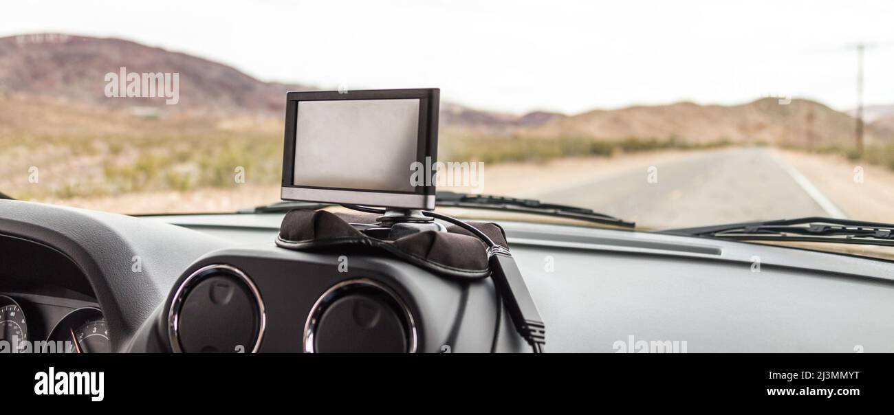 GPS-Gerät im Auto Stockfoto