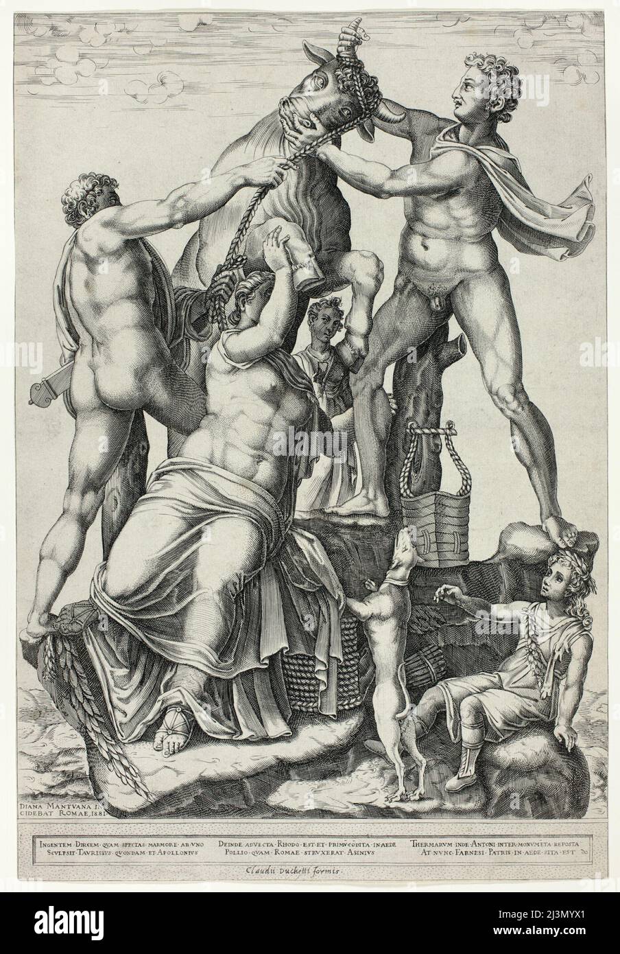 Der Farnese Bull mit Dirce, Zethus und Amphion, 1581. Stockfoto