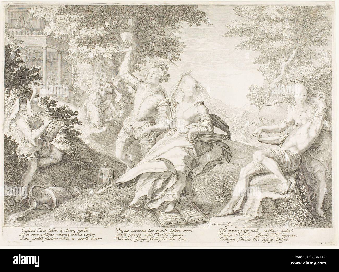 Platte zwei, von fünf Weisen und fünf törichten Jungfrauen, 1606. Stockfoto