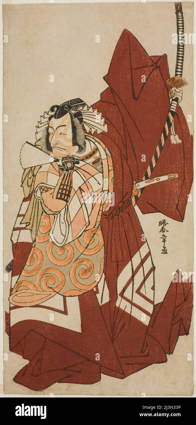 Der Schauspieler Ichikawa Danjuro V als Hannya no Goro im Theaterstück Sugata no Hana Yuki no Kuronushi, aufgeführt im Nakamura Theater im elften Monat, 1776, Japan, c. 1776. Stockfoto