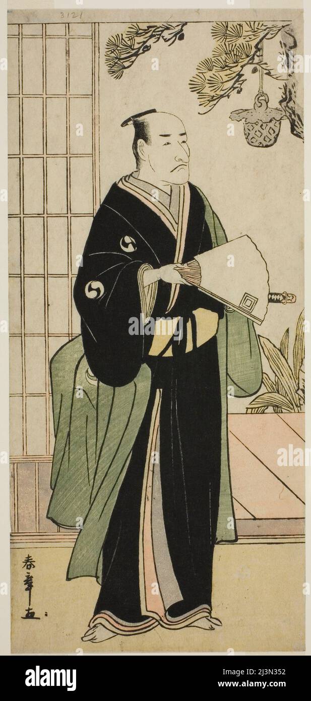 Der Schauspieler Ichikawa Danjuro V als Oboshi Yuranosuke im Theaterstück Kanadehon Chushingura, aufgeführt am Nakamura Theater im fünften Monat, 1783, Japan, c. 1783. Stockfoto