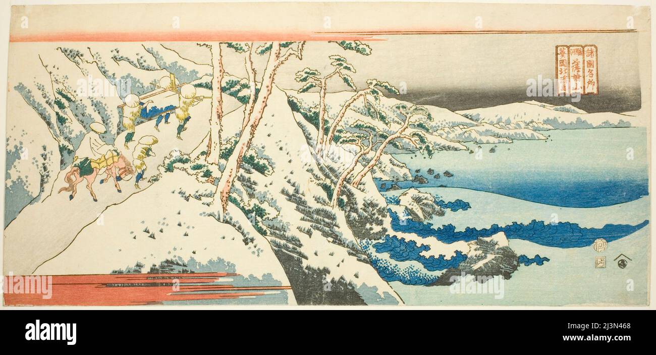 Mount Satta in der Provinz Suruga (Suruga Sattayama), aus der Serie "berühmte Orte in den Provinzen (Shokoku meisho)", c. 1830/34. Stockfoto