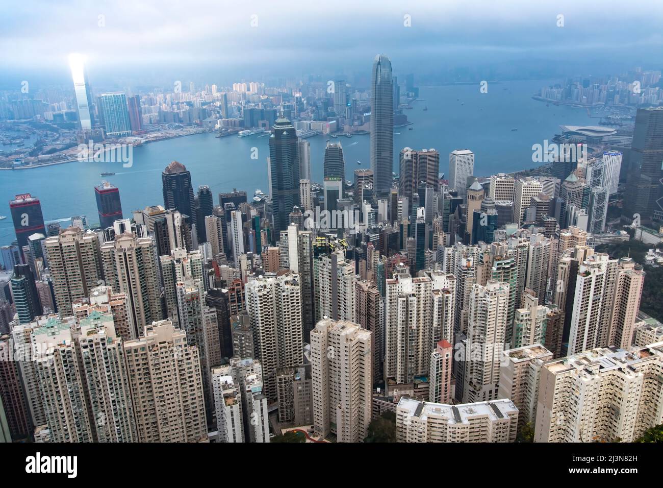 Blick auf den Victoria Harbour, Hongkong Stockfoto