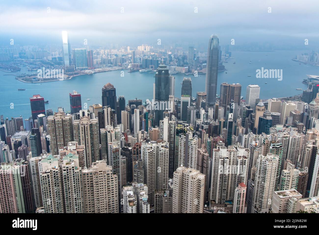 Blick auf den Victoria Harbour, Hongkong Stockfoto