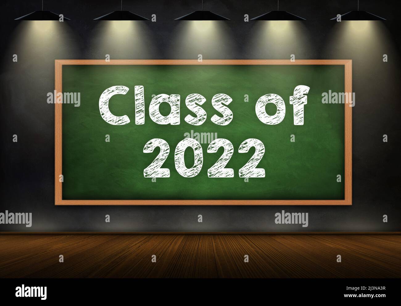 Klasse von 2022 - Nachricht auf dem Schwarzen Brett Stockfoto
