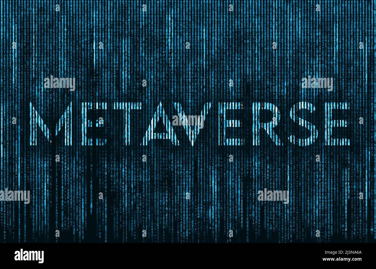 Metaverse - Matrix desgin Buchstaben Stockfoto