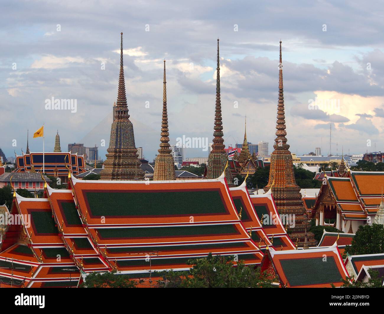 Wat Phra Chetuphon von Wat Po ist ein buddhistischer Tempelkomplex im Bezirk Phra Nakhon, Bangkok, Thailand. Es liegt auf Rattanakosin Island, direkt südlich Stockfoto