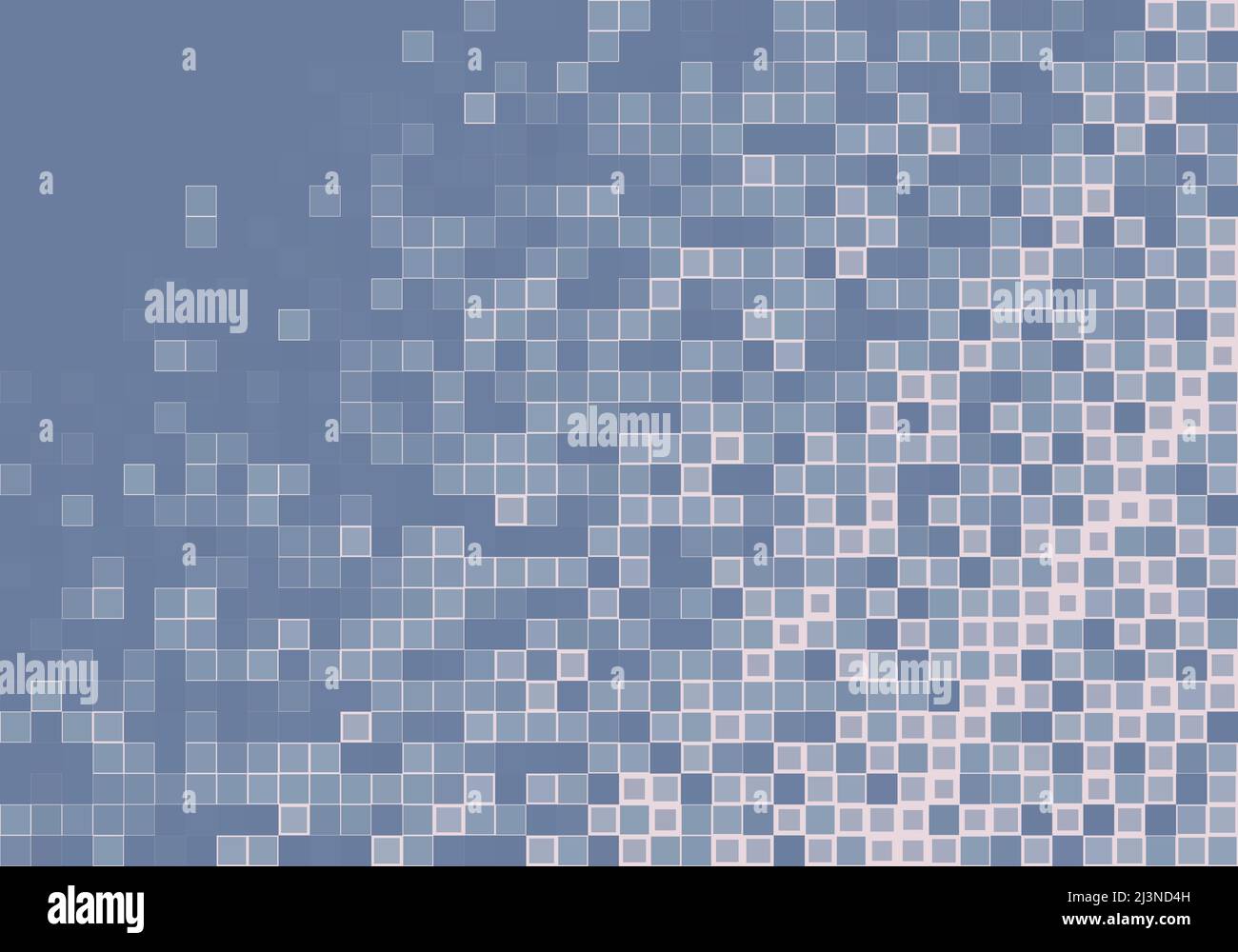 Abstraktes blaugraues Pixelmuster. Farbloser Raster gaphischer Mosaikhintergrund Stockfoto