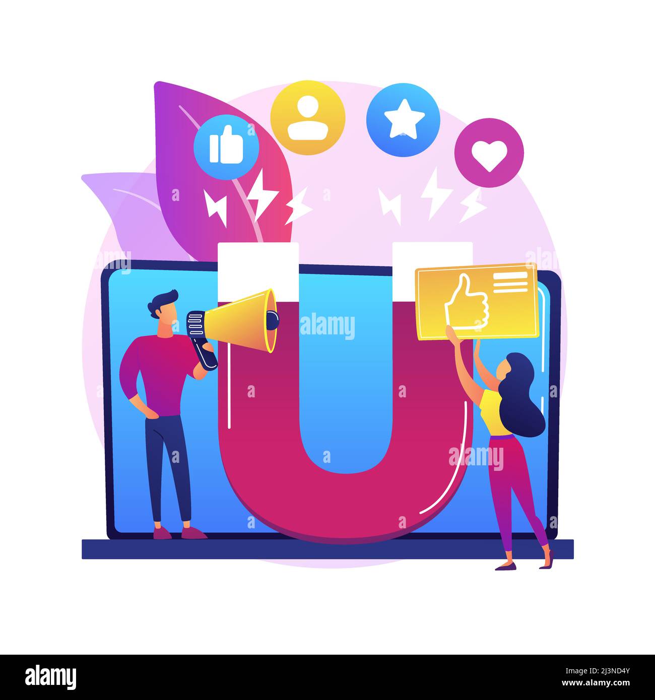 Abstrakte Konzeptdarstellung für das Engagement Marketing. Internet-Marketing, Engagement-Management, aktive Teilnahme, Online-Commerce, smm-Strat Stock Vektor