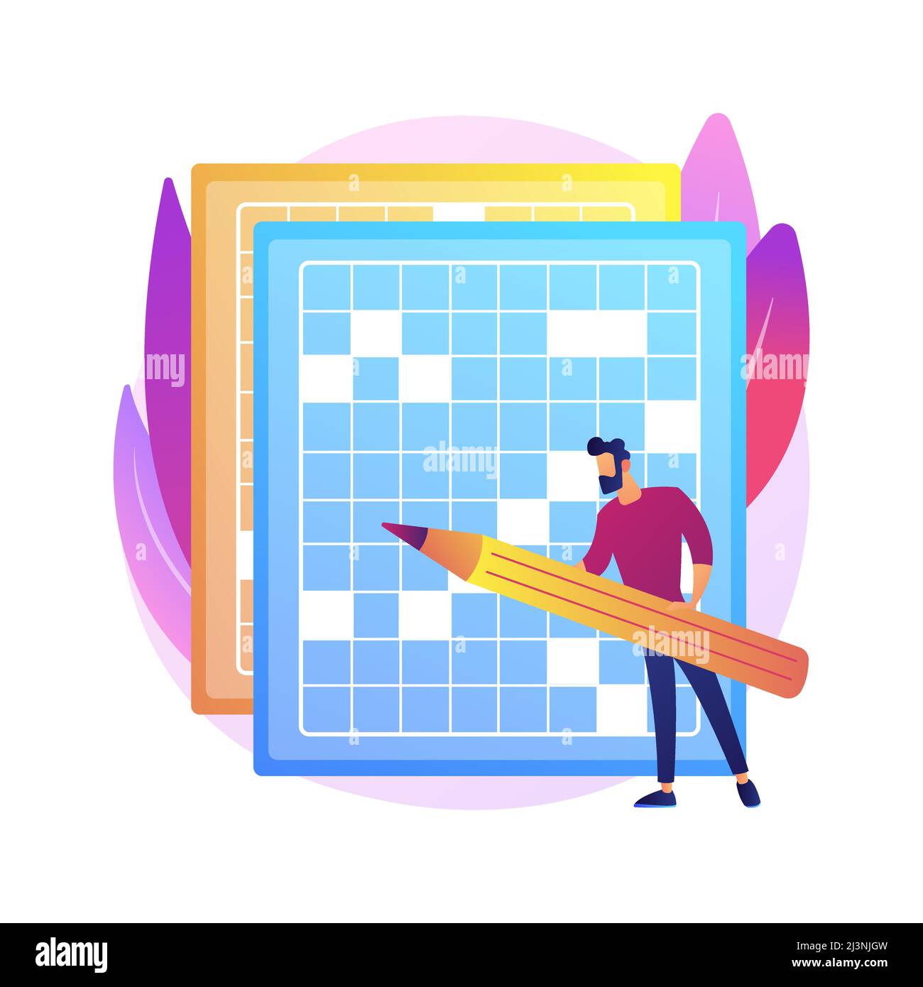 Führen Sie ein Kreuzworträtsel und Sudoku abstrakten Konzept Vektor  Illustration. Bleiben Sie zu Hause Spiele und Rätsel, halten Sie Ihr Gehirn  in Form, Selbstisolation Zeit verbringen, q Stock-Vektorgrafik - Alamy