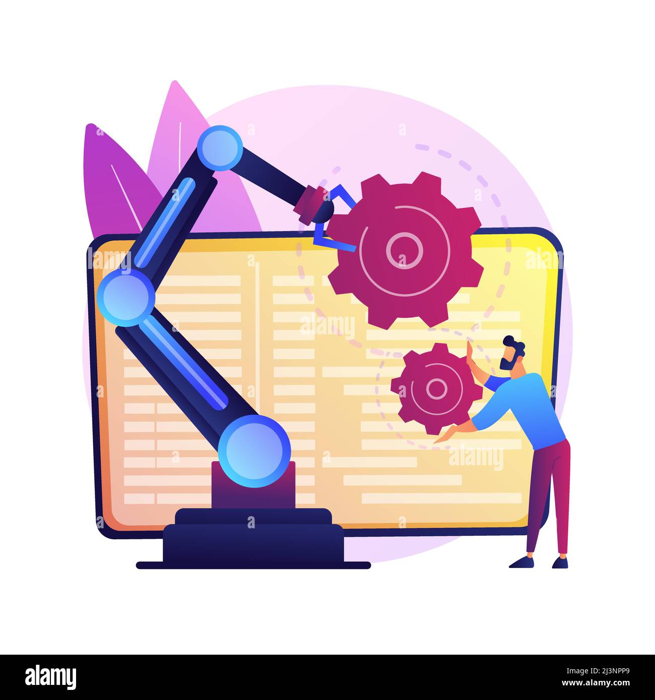 Kollaborative Robotik abstrakte Konzept Vektor Illustration. Kollaborative künstliche Intelligenz, Fertigungsrobotik, Cobot-Automatisierung, sicher Stock Vektor