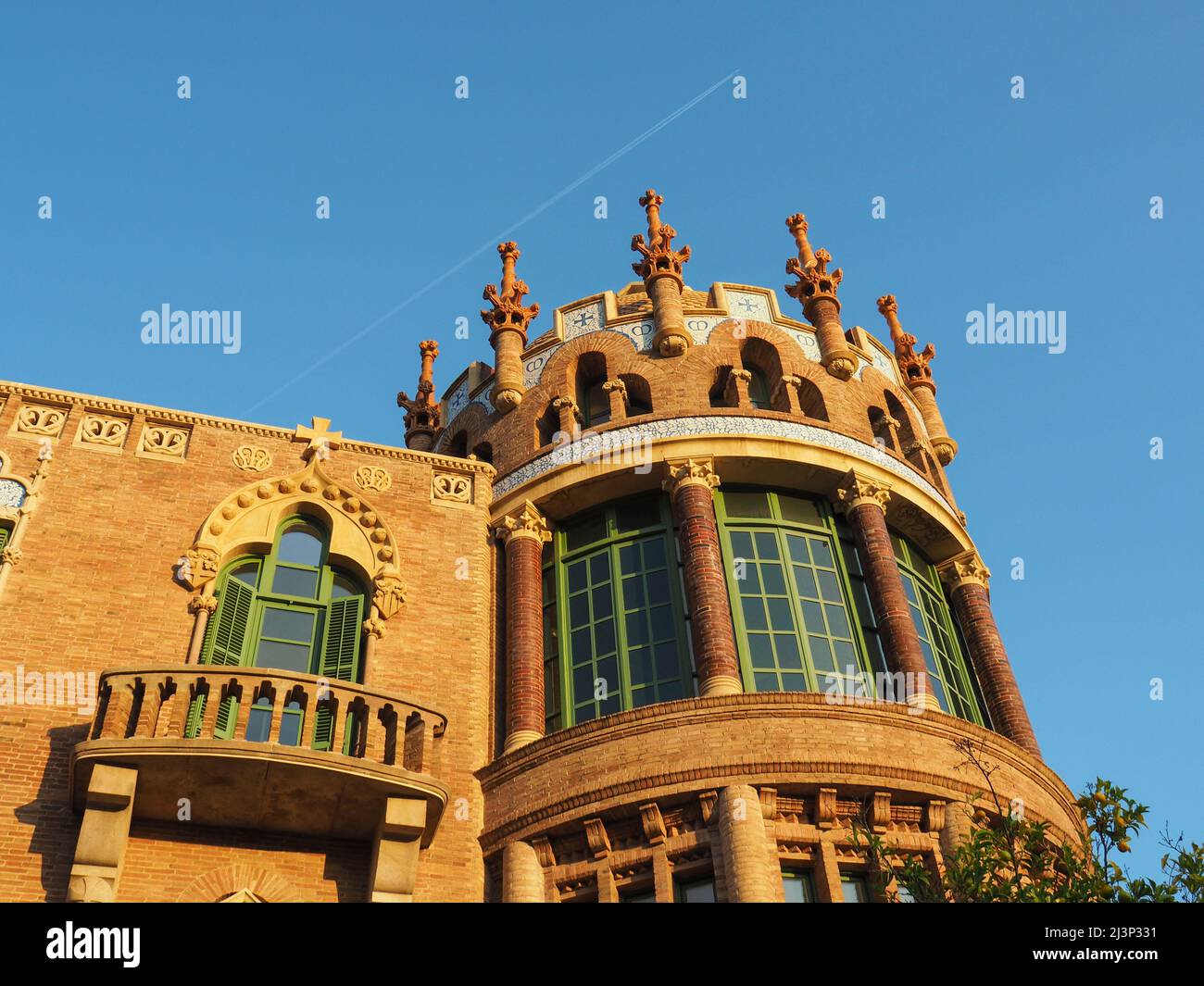 Hospital de la Santa Creu i Sant Pau, Pavillon, Architekt Luis Doménech y Montaner, Eixample, Barcelona, Katalonien, Spanien, Unesco-Herit Stockfoto