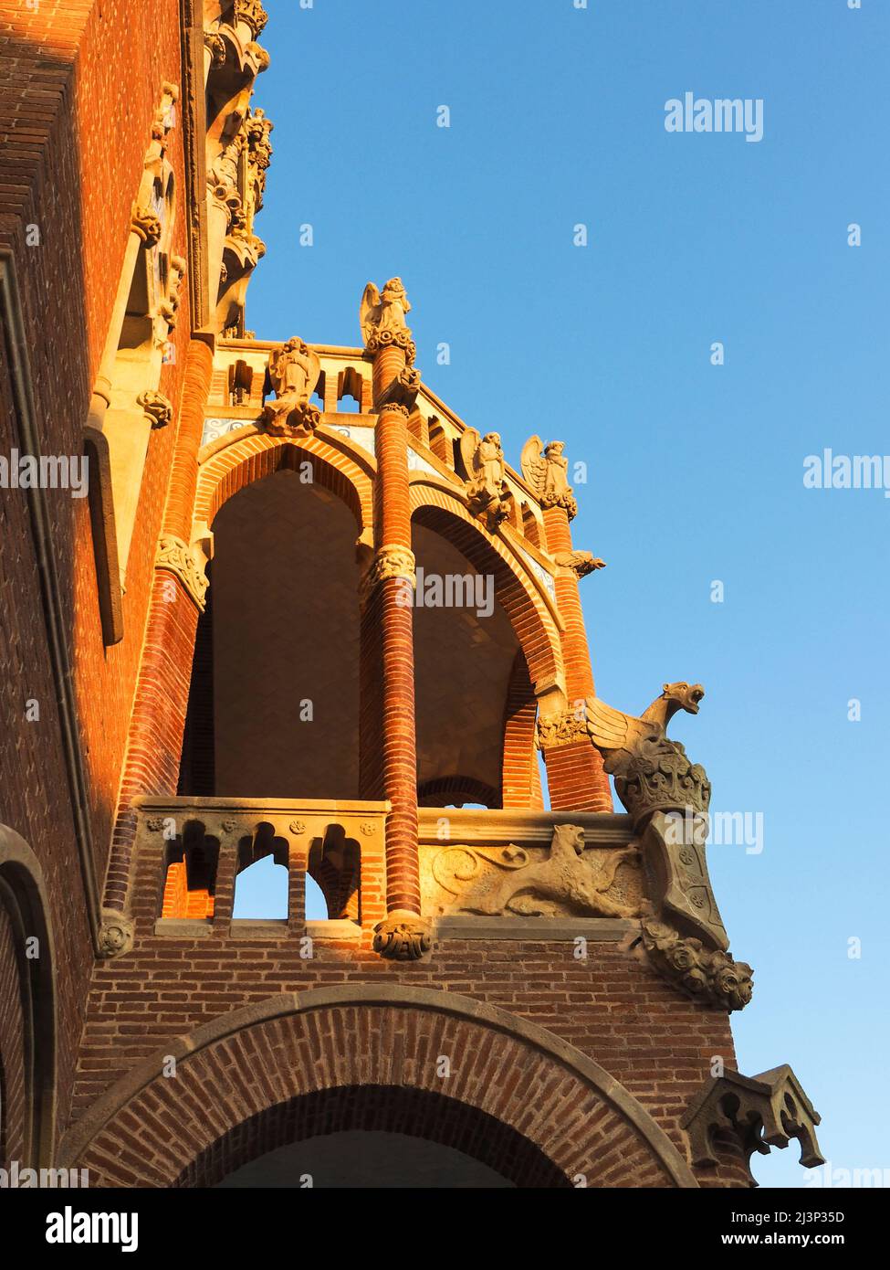 Hospital de la Santa Creu i Sant Pau, Pavillon, Architekt Luis Doménech y Montaner, Eixample, Barcelona, Katalonien, Spanien, Unesco-Herit Stockfoto