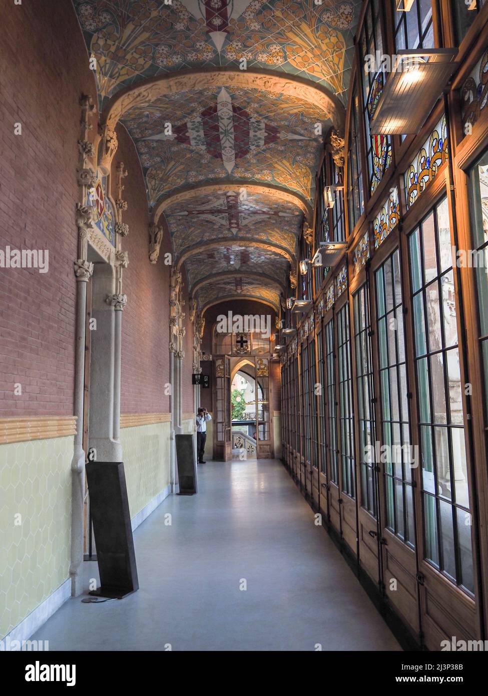 Hospital de la Santa Creu i Sant Pau, Pavillon, Architekt Luis Doménech y Montaner, Eixample, Barcelona, Katalonien, Spanien, Unesco-Herit Stockfoto