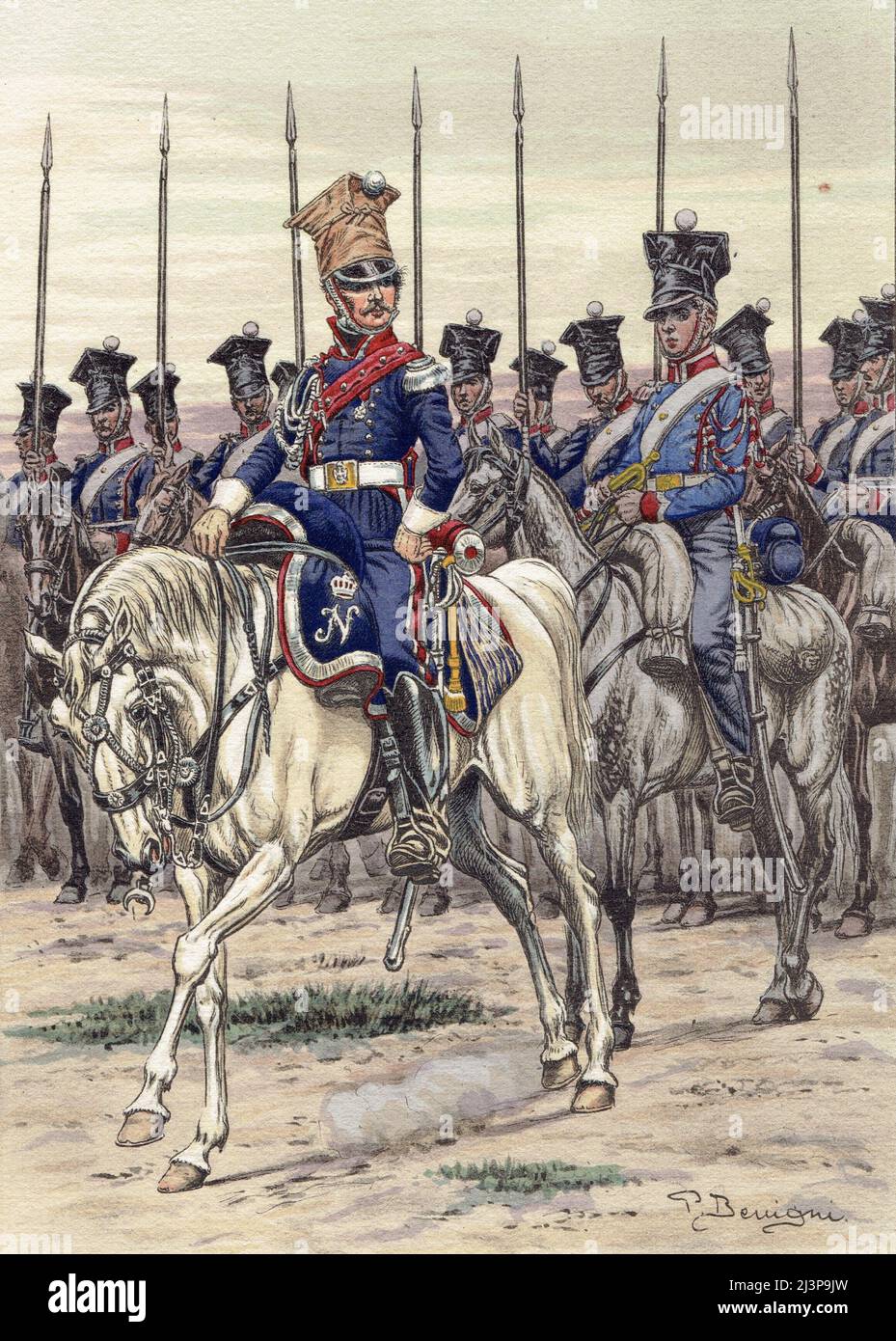 3E Régiment des éclaireurs de la Garde Impériale, amtierender Mitarbeiter, 1814 Stockfoto