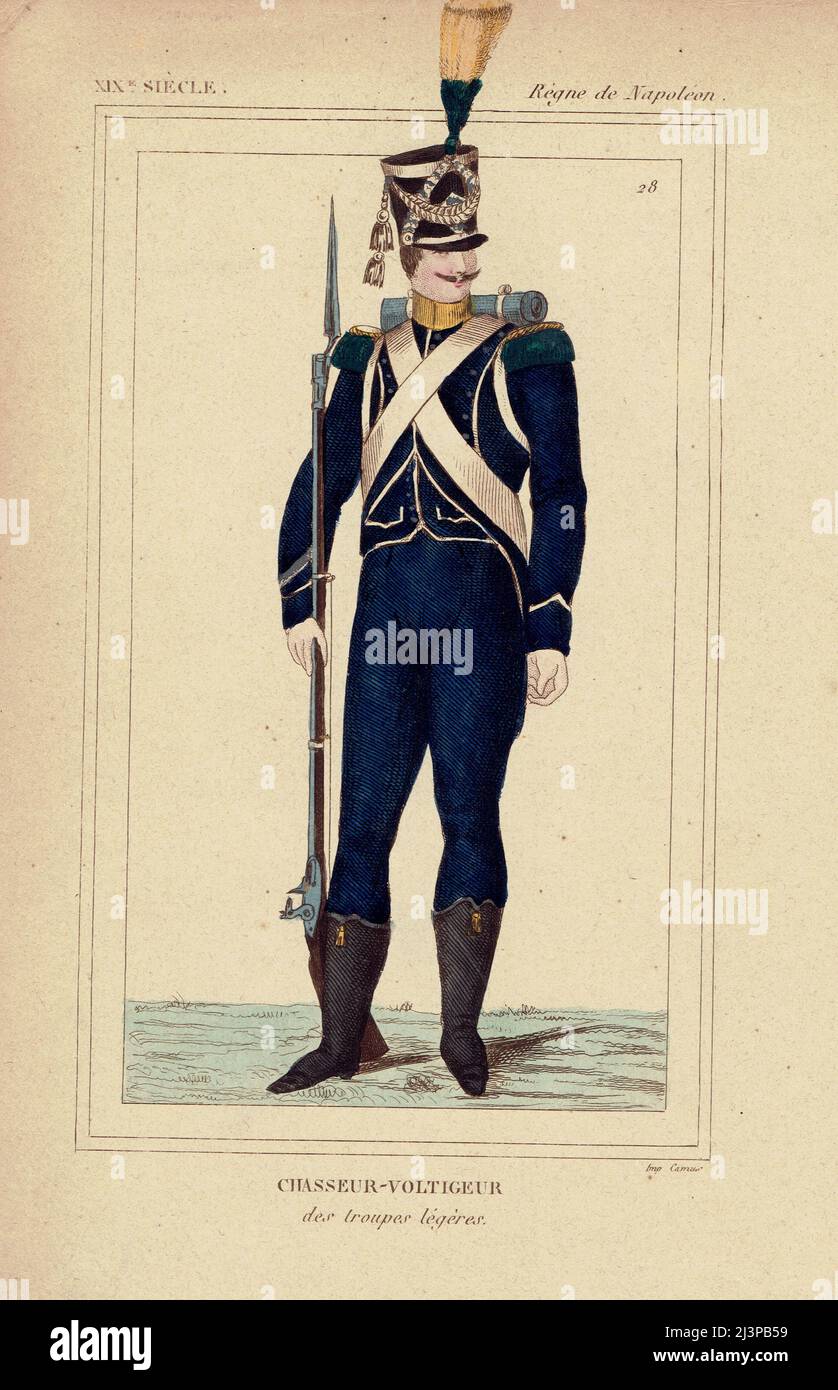 Voltigeur d'infanterie légère sous le Premier Empire Stockfoto