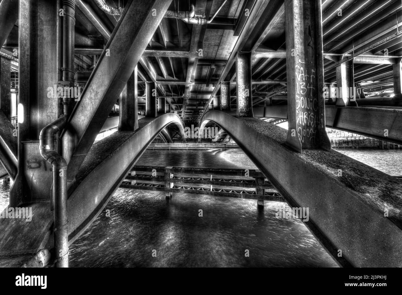 Unter der Brücke Friedrichstraße, Berlin Stockfoto