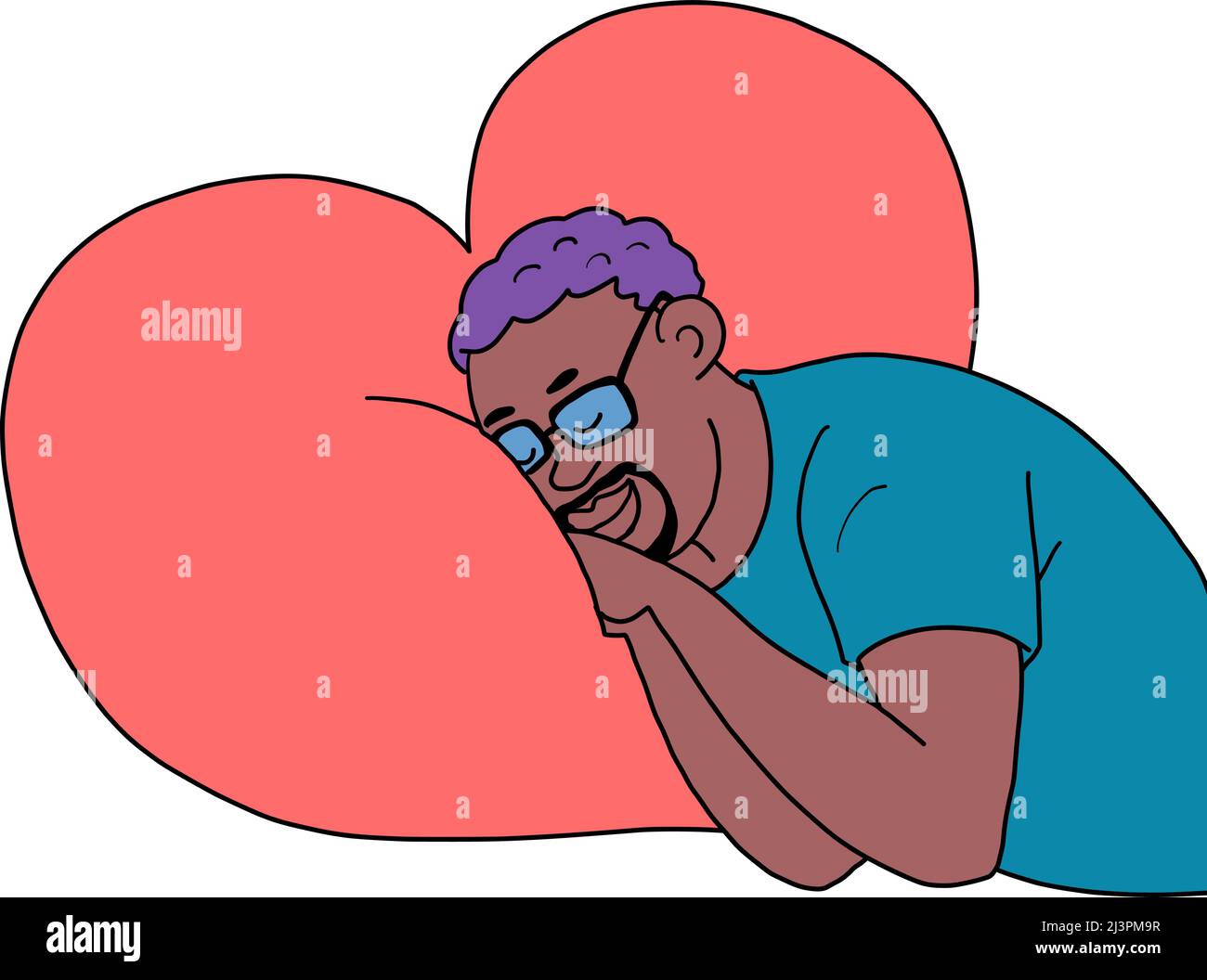 Afrikanischer Mann schläft, Schlaf Traum Ruhe, Frieden und Komfort zu Hause Stock Vektor