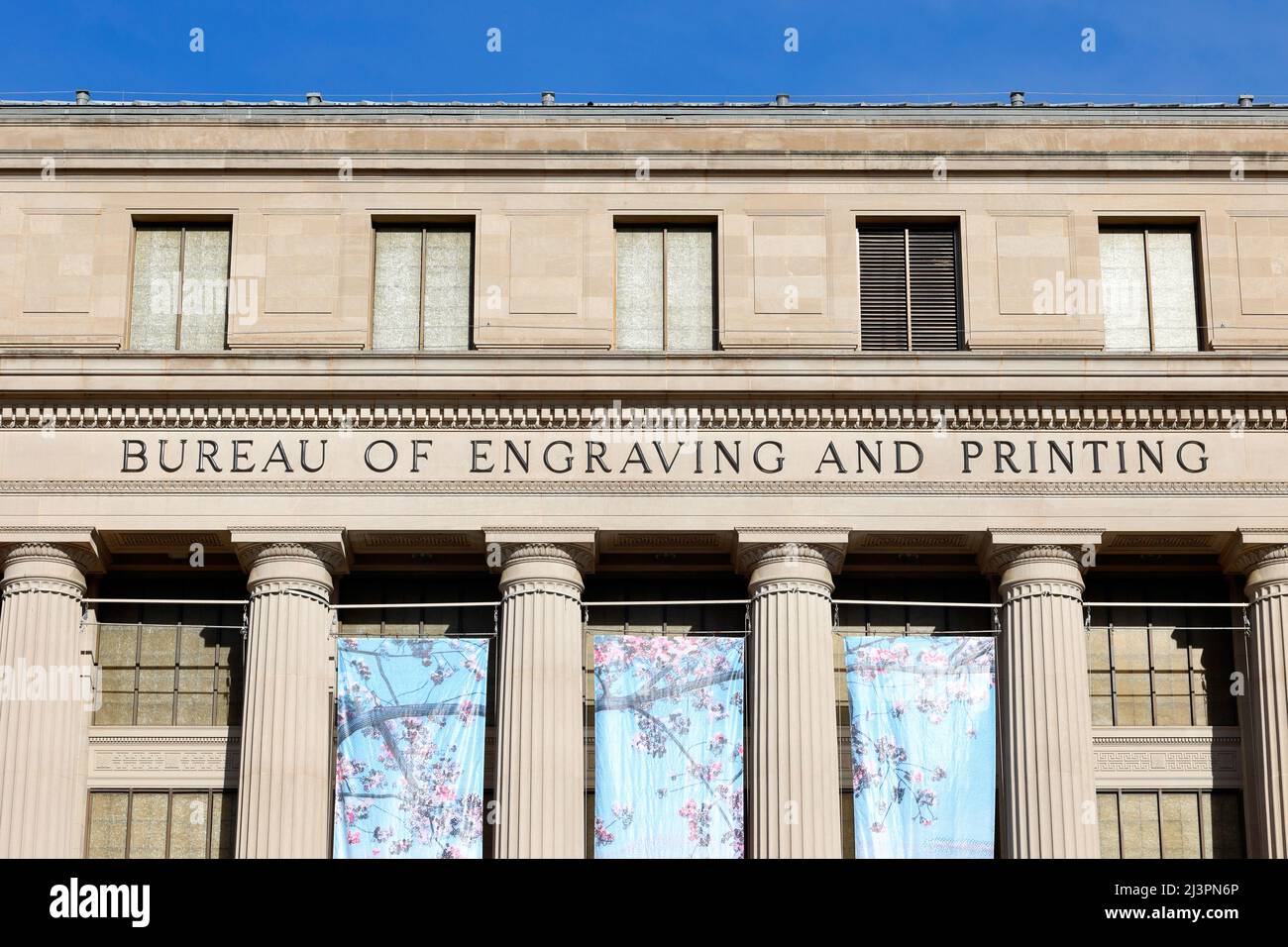 Bureau of Engraving and Printing, Washington, DC. Außenansicht einer Geldfabrik und Zentralbank. Stockfoto