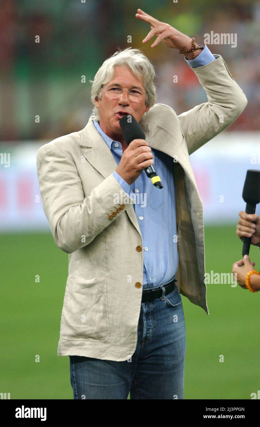 Mailand Italien 2005-05-31, San Siro Stadium, Richard Gere, 'Partita del Cuore', Charity-Spiel zwischen den National Singers gegen das Goldene Team für Kinder Stockfoto