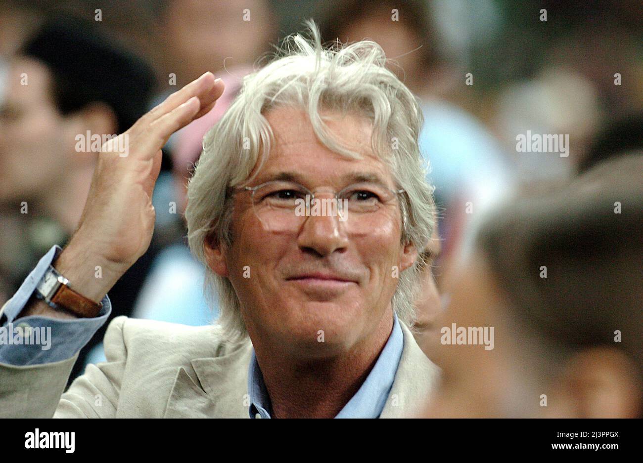 Mailand Italien 2005-05-31, San Siro Stadium, Richard Gere, 'Partita del Cuore', Charity-Spiel zwischen den National Singers gegen das Goldene Team für Kinder Stockfoto