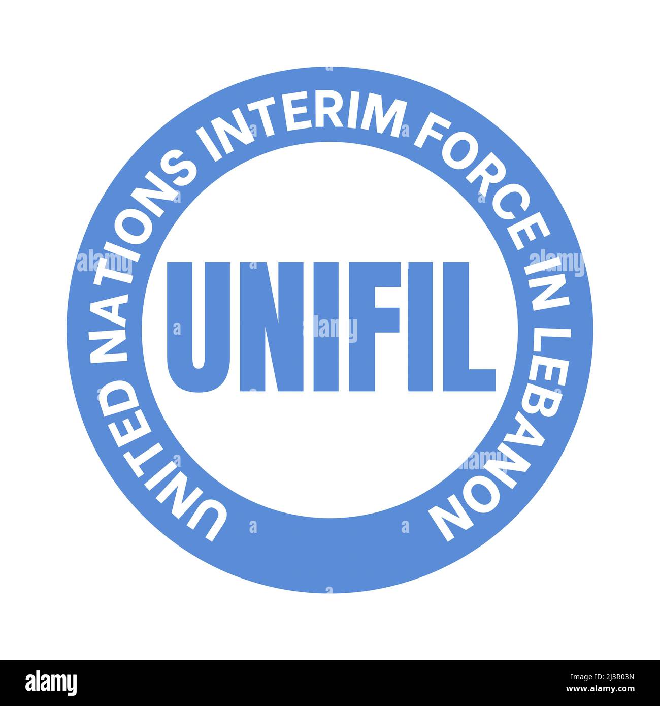 UNIFIL United Nations Interim Force im Libanon Symbol Symbol Stockfoto