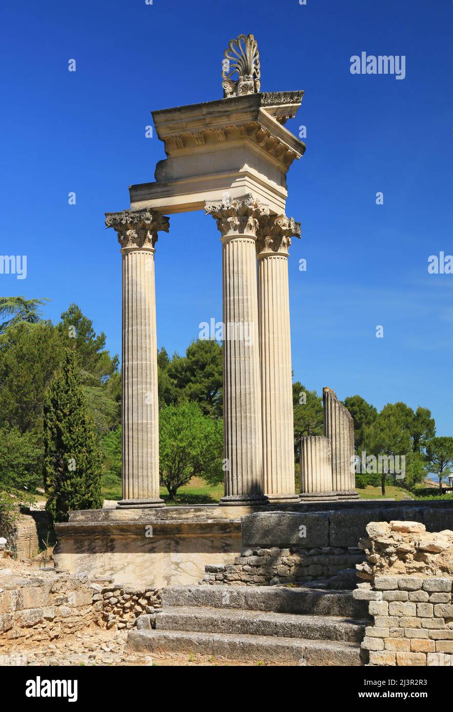 Römische Überreste in Saint-Rémy de Provence. Stockfoto