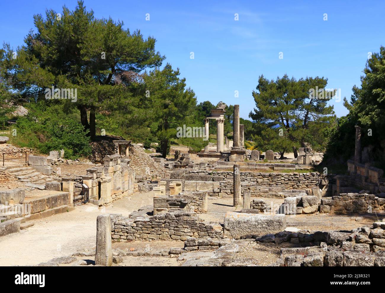 Römische Überreste in Saint-Rémy de Provence. Stockfoto