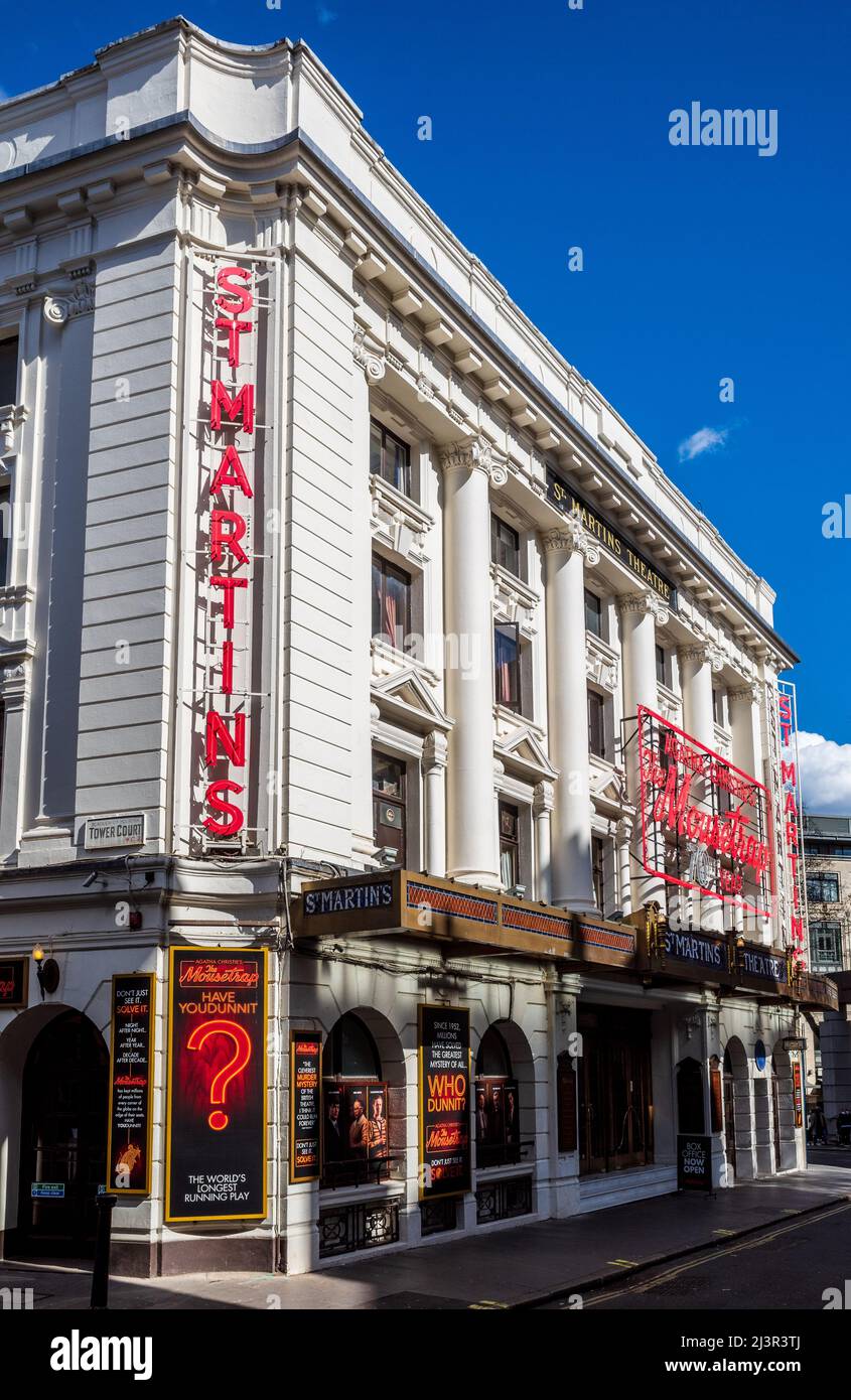 St Martin's Theatre The Mousetrap, das am längsten laufende Stück der Welt im St Martin's Theatre im Londoner West End, das seit 1952 ununterbrochen läuft Stockfoto
