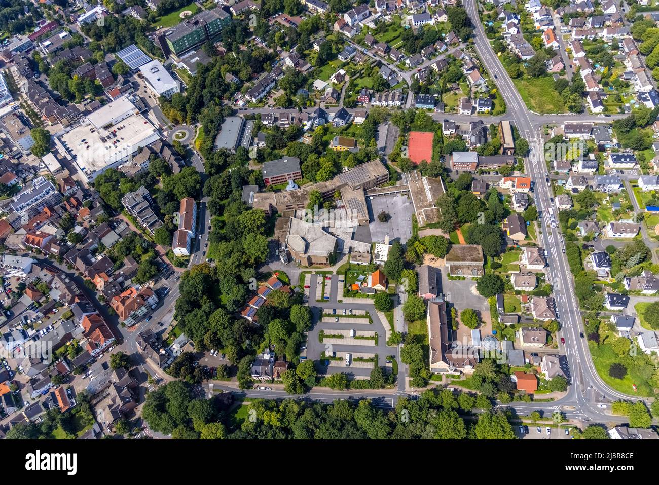 Luftaufnahme, Städtisches Gymnasium Kamen, Kolonie Tannenberg, Kamen, Ruhrgebiet, Nordrhein-Westfalen, Deutschland, Luftbild, Städtisches Gymnasium Kam Stockfoto