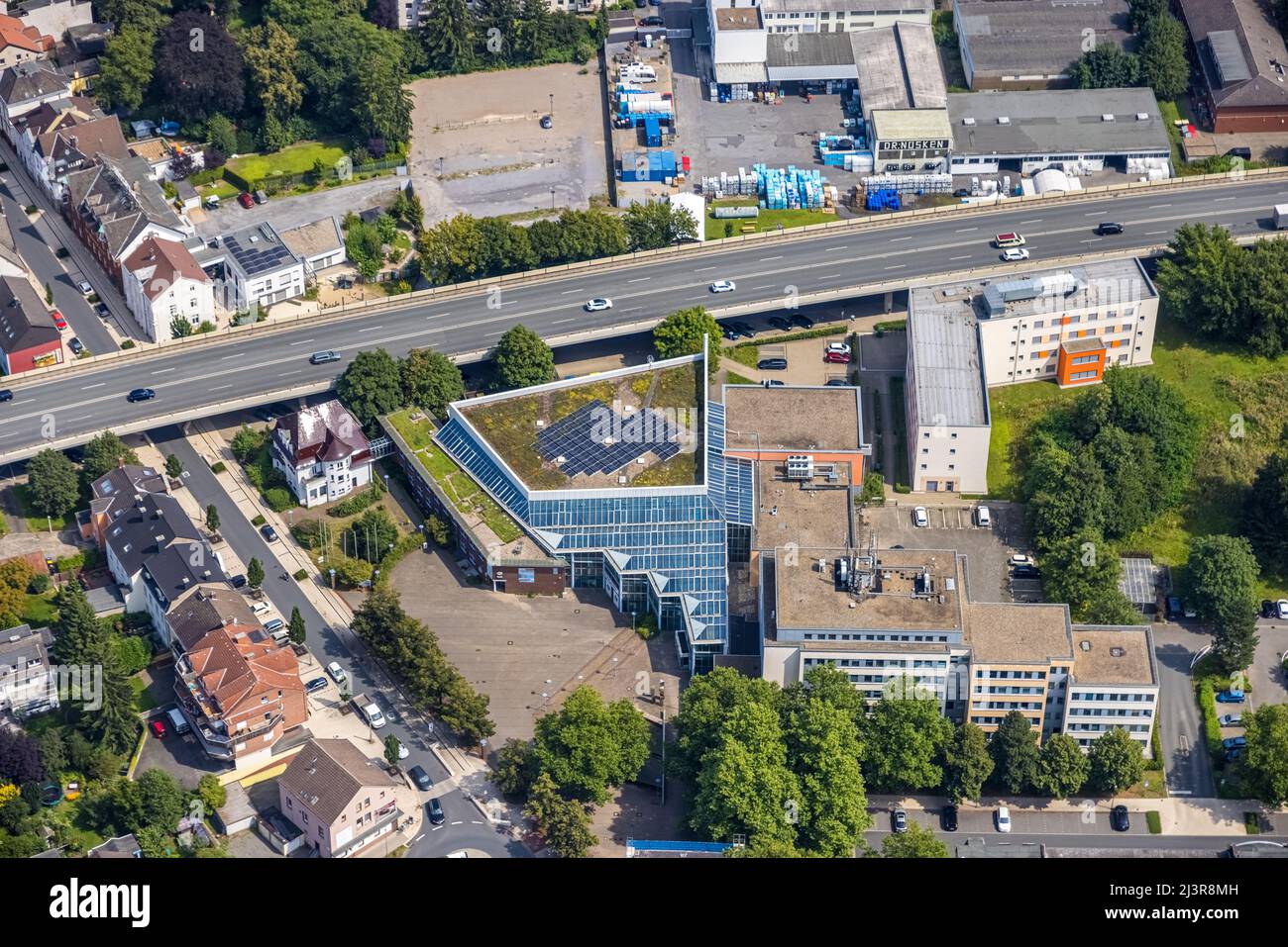 Luftbild, Rathaus Kamen an der Hochstraße in Kamen, Ruhrgebiet, Nordrhein-Westfalen, Deutschland, Luftbild, Rathaus Kamen Stadtverwaltung an der Hochst Stockfoto