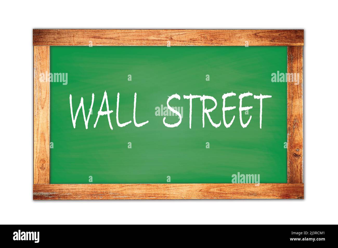 WAND STRASSE Text auf grünen Holzrahmen Schule Tafel geschrieben. Stockfoto