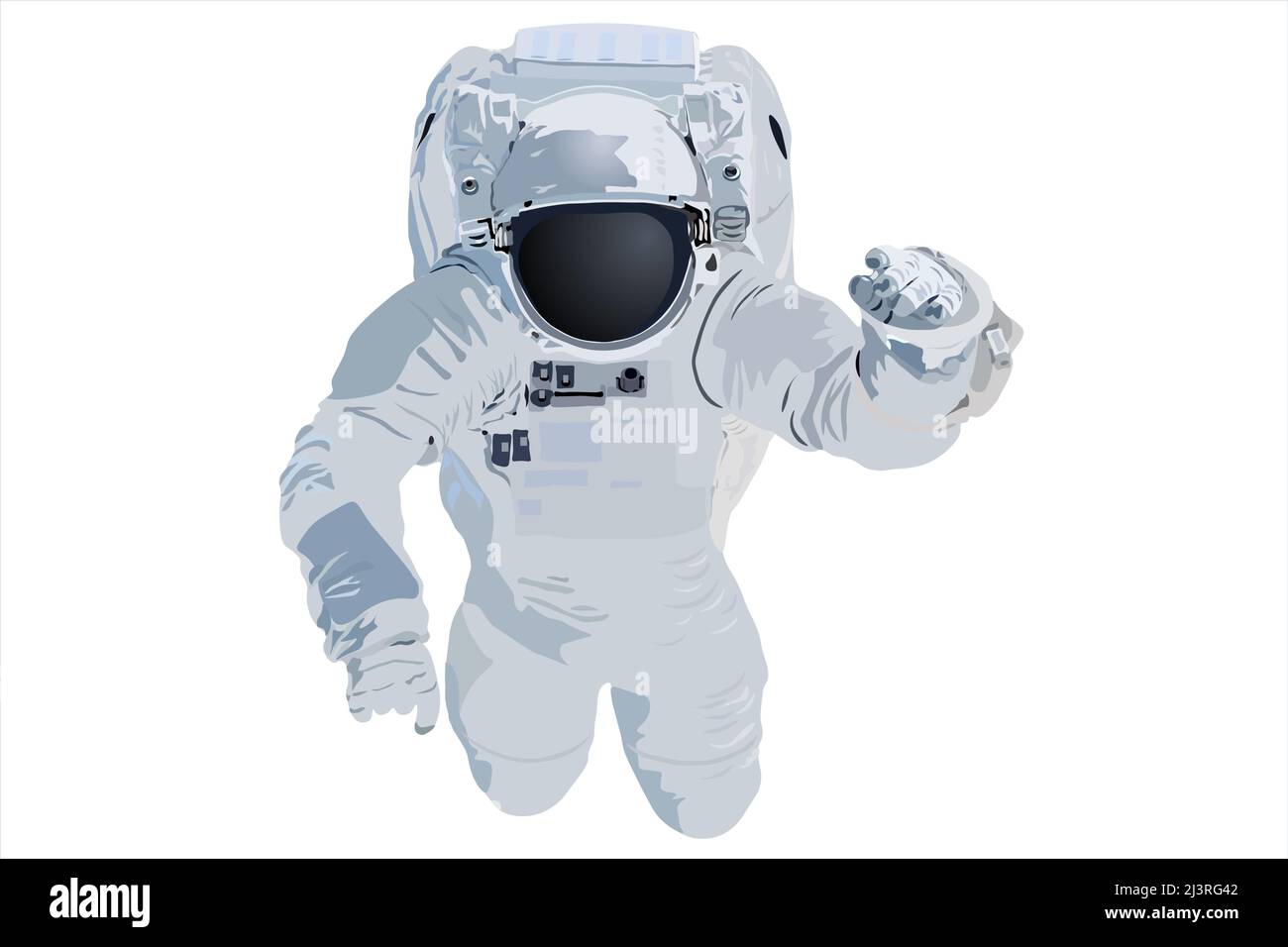 Astronaut in einem leichten Raumanzügen und Helm, Realismus. Vektorgrafik Stock Vektor