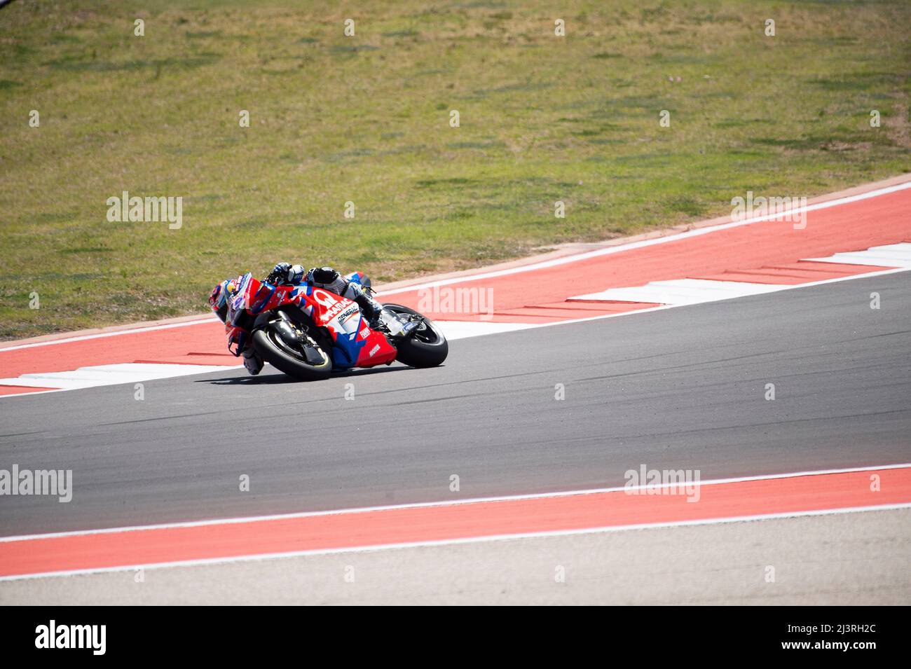 Amerika, Austin, Texas, USA. 09. April 2022. Jorge Martin #89 mit Pramac Racing in Aktion Freies Training 4 beim MotoGP Red Bull Grand Prix of the Americas, Circuit of the Americas, Austin, Texas. Mario Cantu/CSM/Alamy Live News Stockfoto