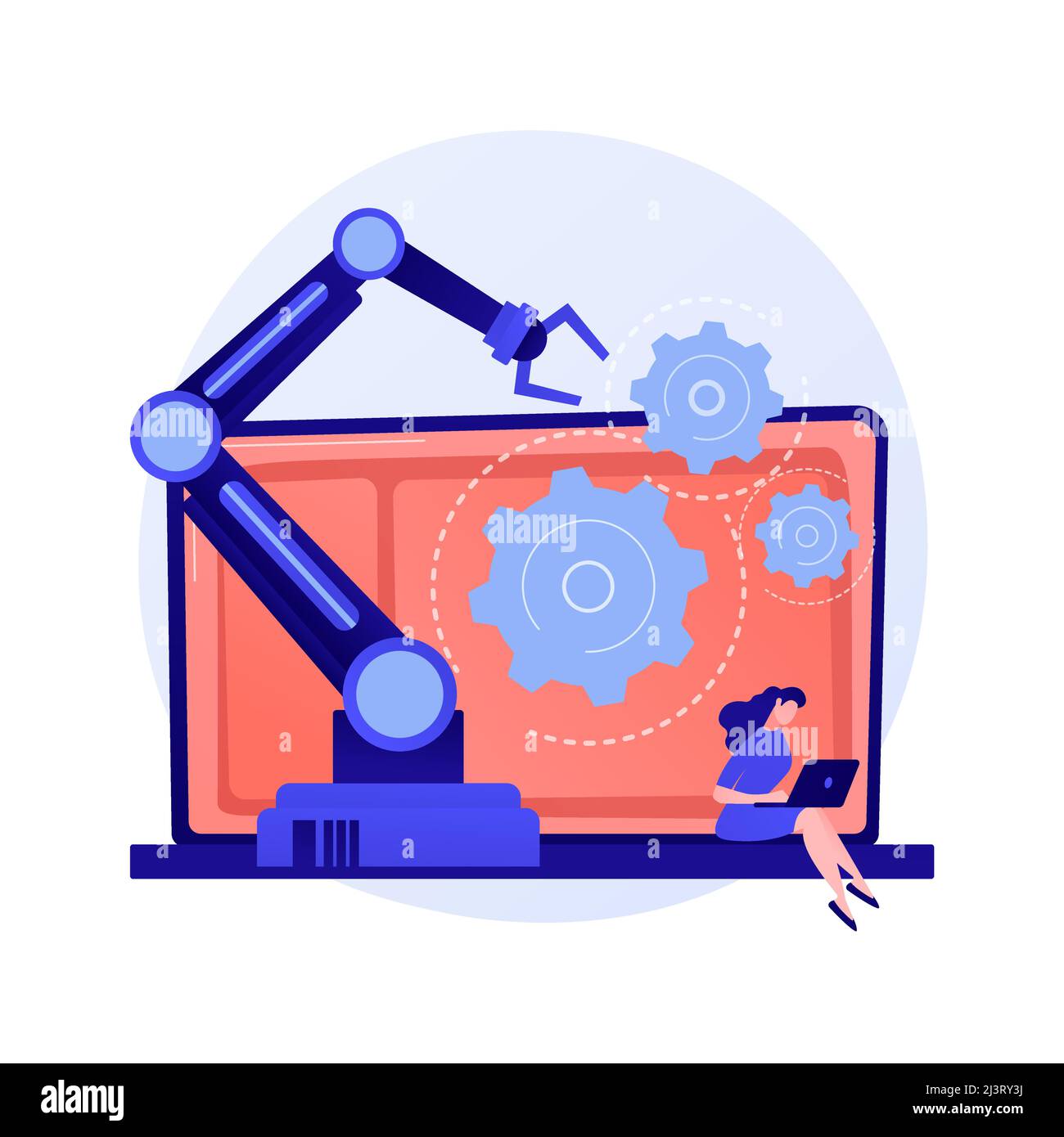 Marketing-Automatisierungssoftware und CRM. Webbasierte Lösungen, Customer Relations Management, digitaler Handel. Customer Experience Management. Vektor ist Stock Vektor