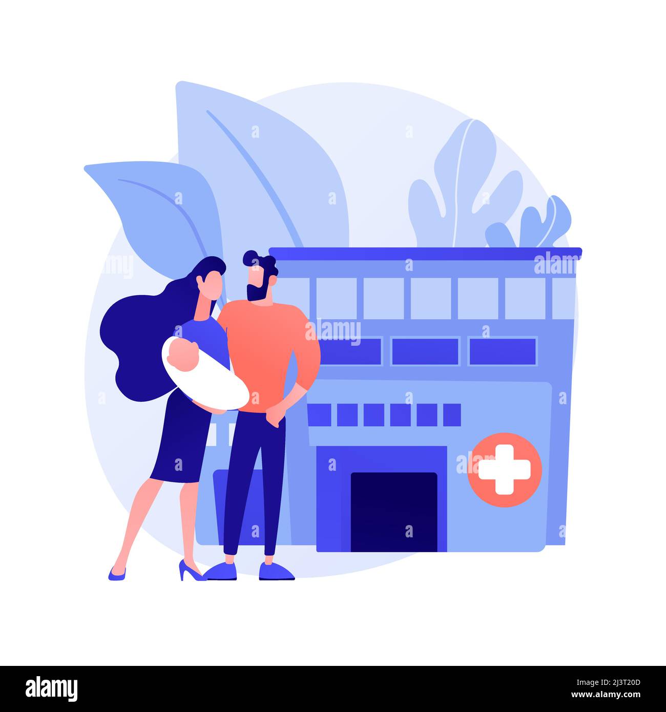 Mutterschaftsdienste abstraktes Konzept Vektor Illustration. Mutterschaftsbetreuung, perinatale Gesundheitsversorgung, Schwangerschaft und Geburt qualifizierte Unterstützung, kindbir Stock Vektor