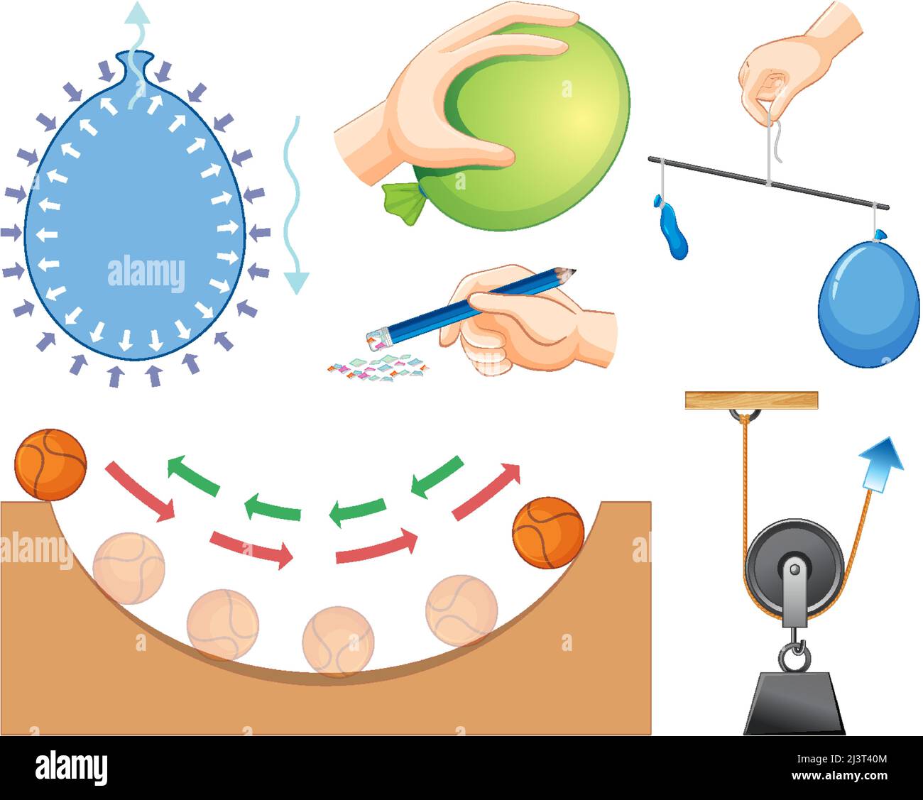 Science Experiment mit statischer Elektrizität Illustration Stock Vektor