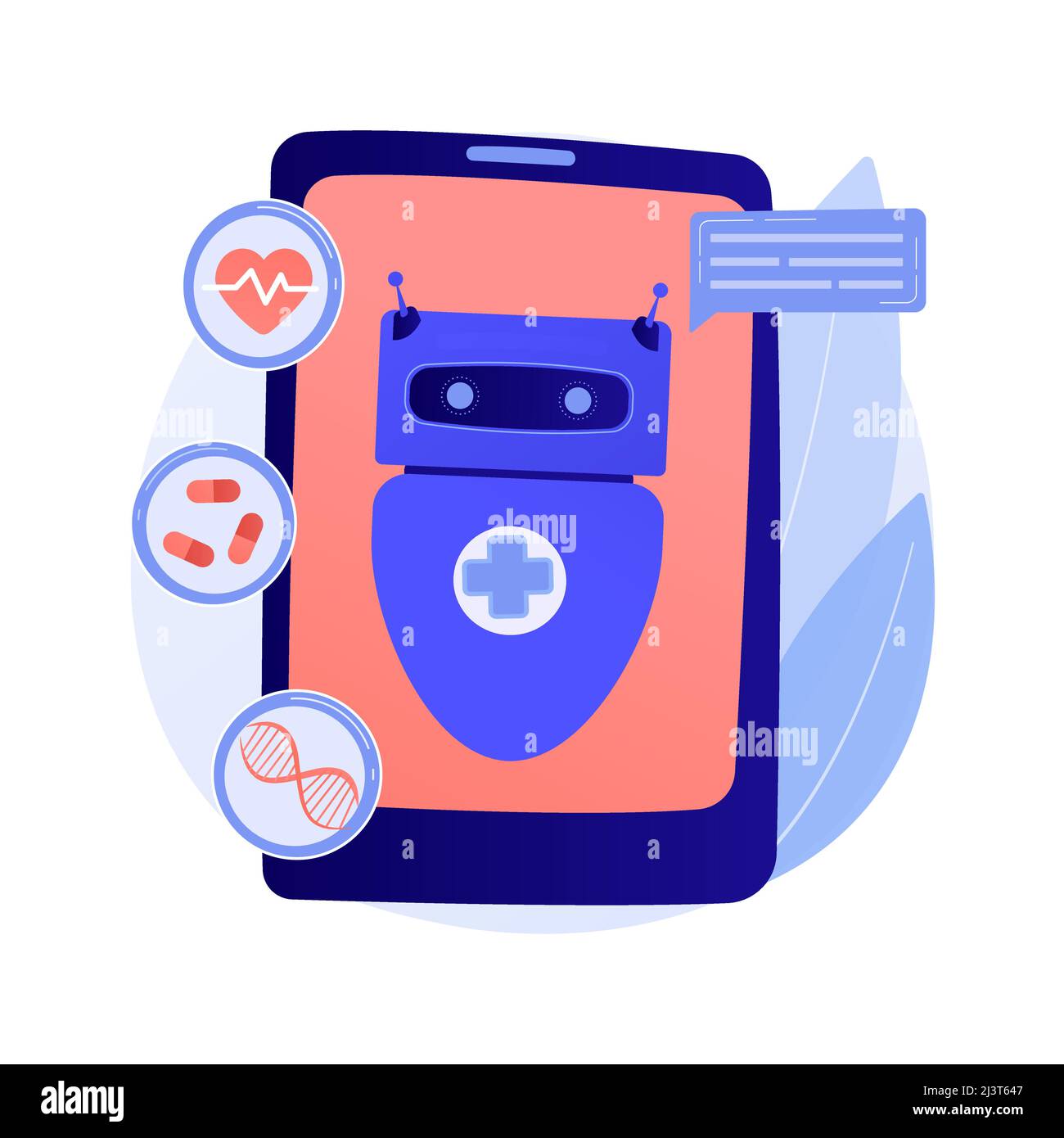 Chatbot im Gesundheitswesen abstrakte Konzept Vektor Illustration. Künstliche Intelligenz Betreuer, Chatbot Healthcare-Nutzung, anonyme Beratung, Klinik Stock Vektor