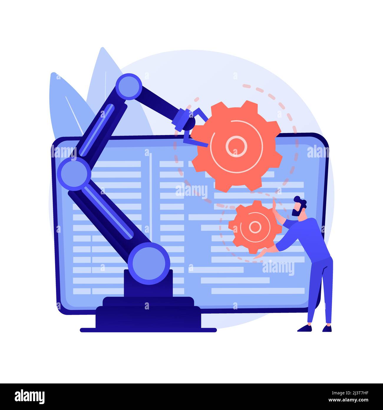 Kollaborative Robotik abstrakte Konzept Vektor Illustration. Kollaborative künstliche Intelligenz, Fertigungsrobotik, Cobot-Automatisierung, sicher Stock Vektor