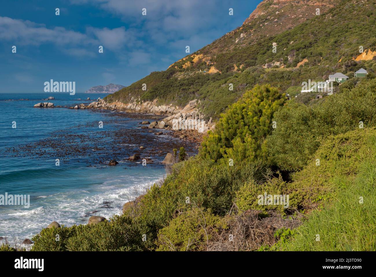 Südafrika. Blick Richtung Cape Point, südwestlichster Punkt des afrikanischen Kontinents. False Bay auf der linken Seite. Stockfoto