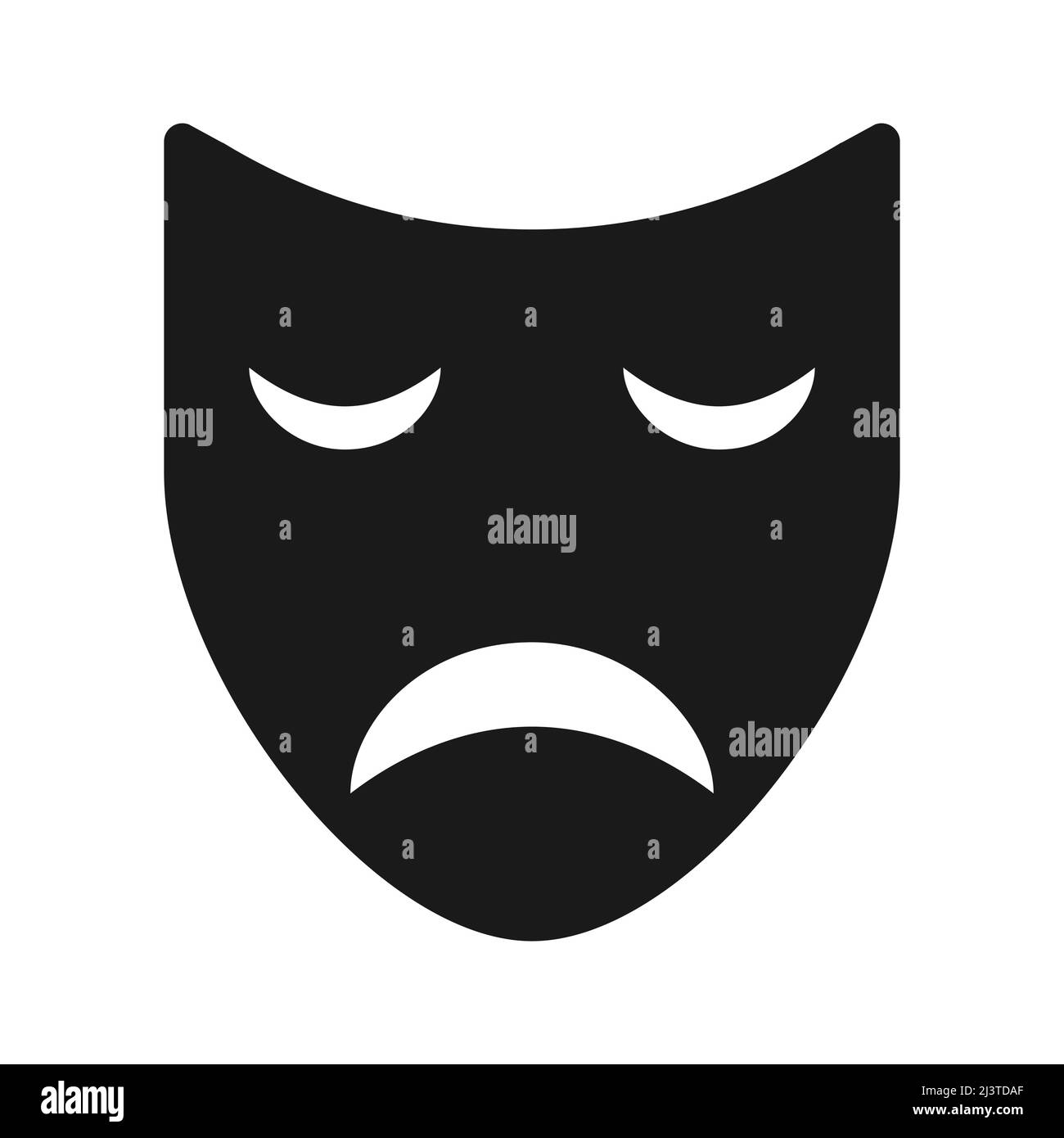 Theater Gesichtsmaske Symbol, Emotion Schauspieler Komödie und Drama Symbol, Festival Zeichen Vektor Illustration . Stock Vektor