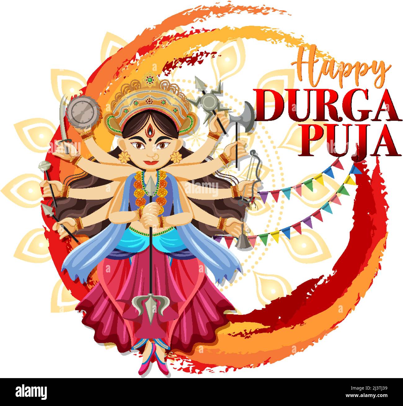 Happy Durga Puja Event Day Illustration Stock Vektor