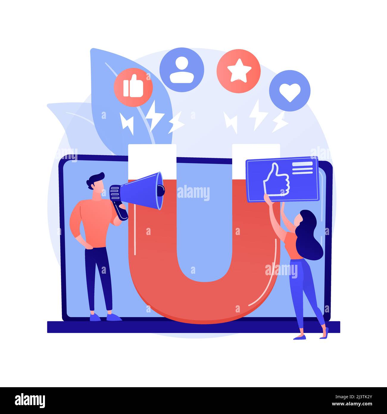 Abstrakte Konzeptdarstellung für das Engagement Marketing. Internet-Marketing, Engagement-Management, aktive Teilnahme, Online-Commerce, smm-Strat Stock Vektor