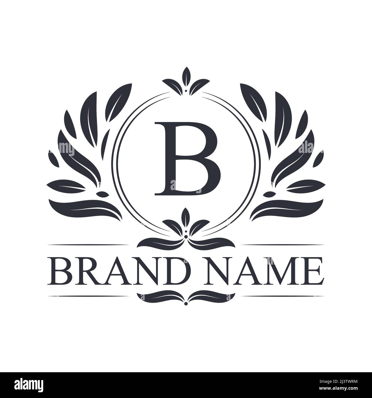 Vintage-Ornament-B-Logo-Design. Luxuriöse & elegante Design-Vorlage mit B-Buchstaben-Logo. Stock Vektor