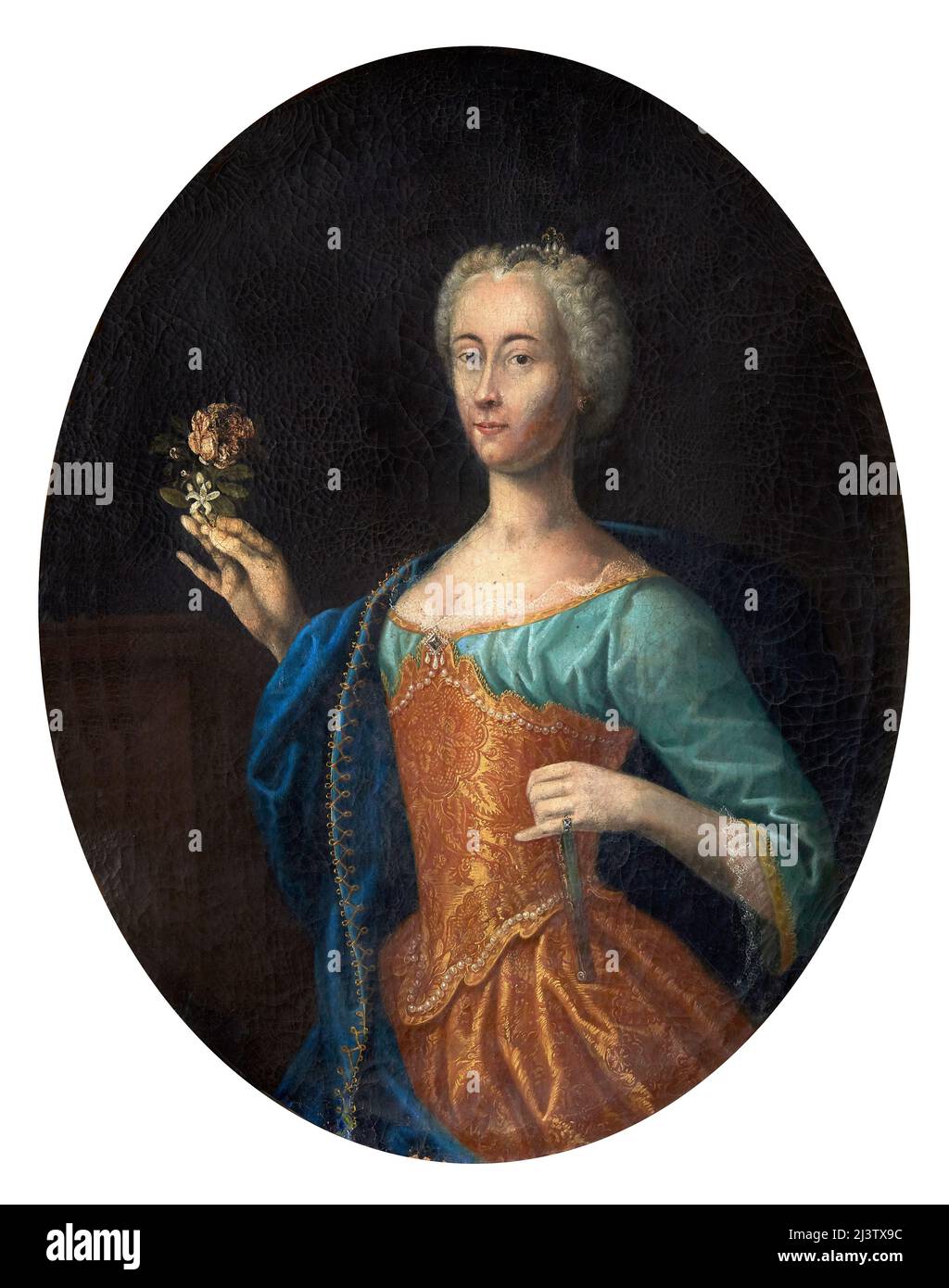 Porträt von Margherita von ’Este - Öl auf Leinwand - emilianische Malerin des Endes des 17.. Jahrhunderts - Guastalla (Re), Italien, Herzogspalast, Bild Gall Stockfoto