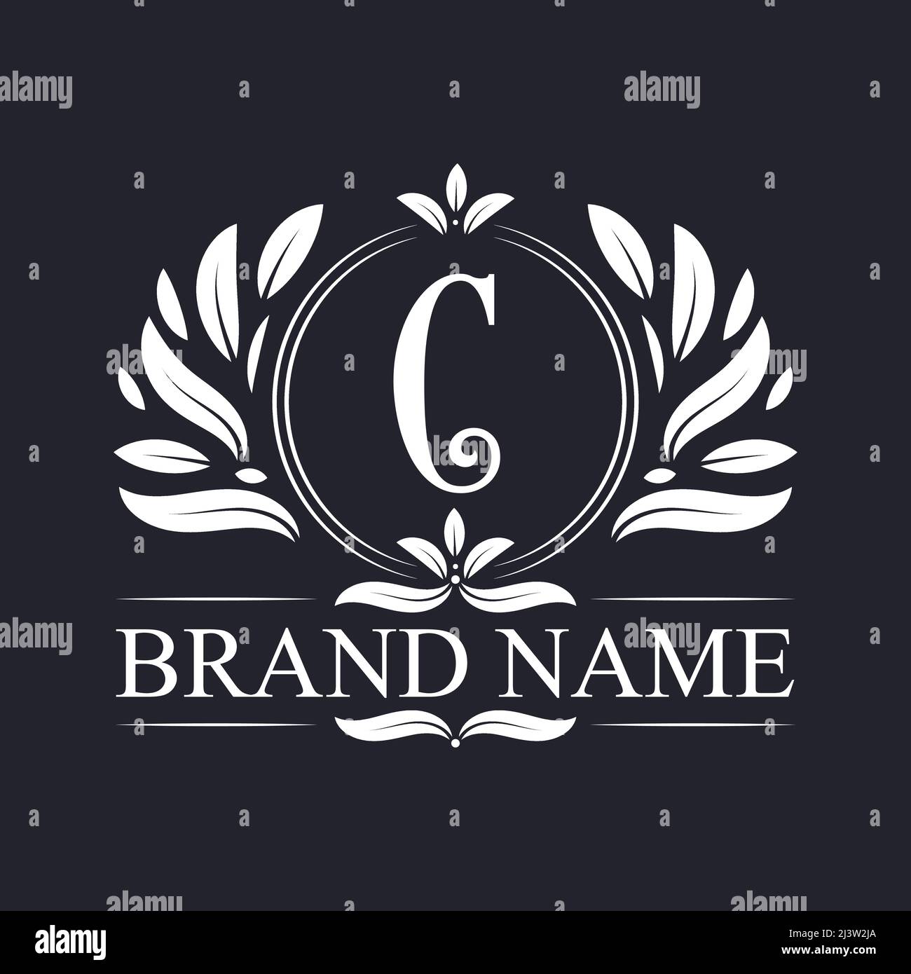 Golden Vintage ornamental Alphabet C Logo Design. Luxuriöse Design-Vorlage mit goldenem, elegantem C-Logo. Stock Vektor