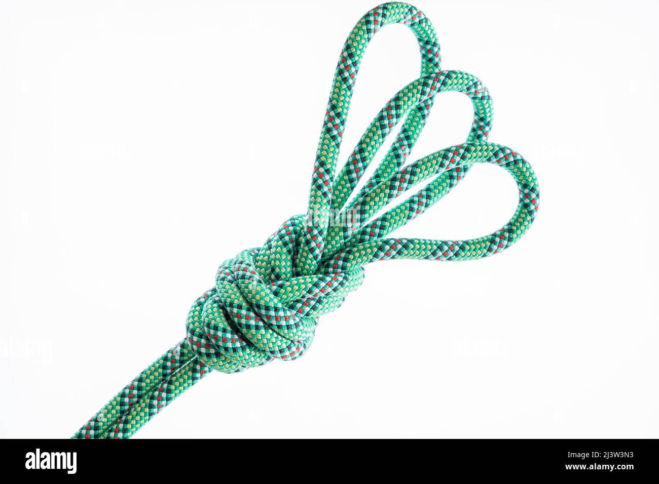 Figur Acht oder flämischer Knoten mit drei Schlaufen Stockfoto