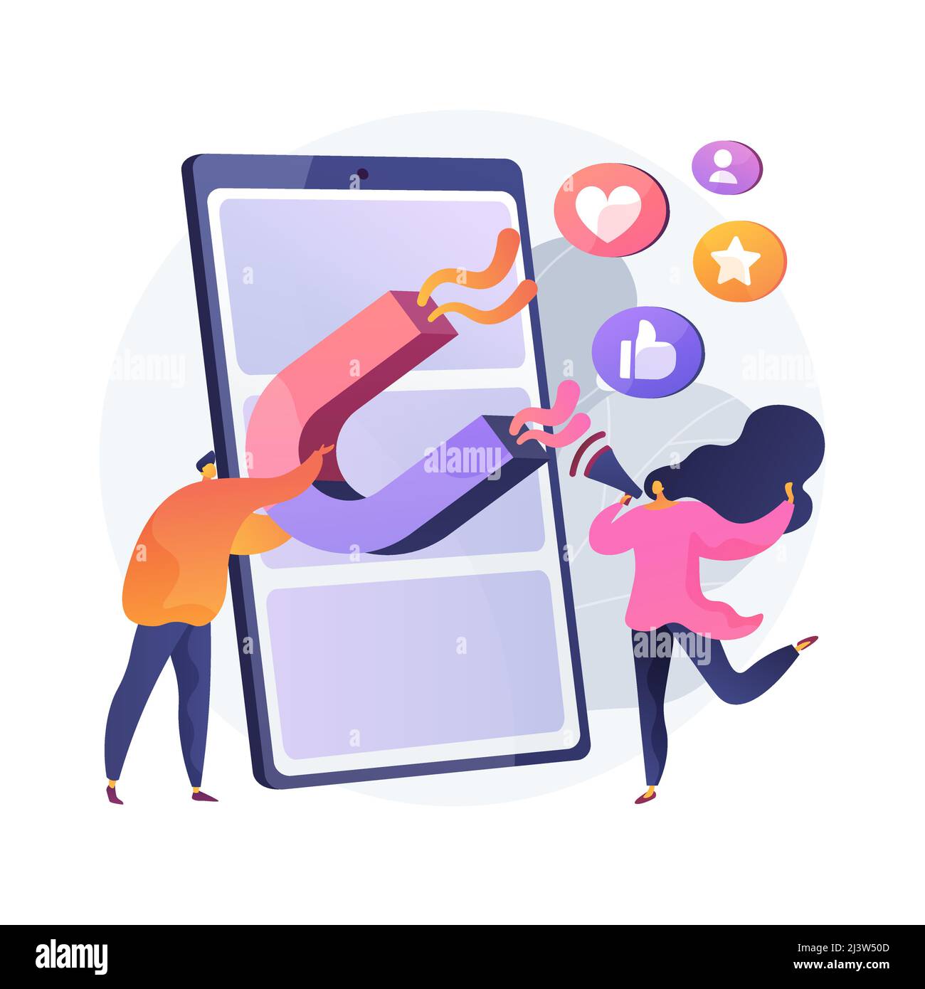 Abstrakte Konzeptdarstellung für das Engagement Marketing. Internet-Marketing, Engagement-Management, aktive Teilnahme, Online-Commerce, smm-Strat Stock Vektor