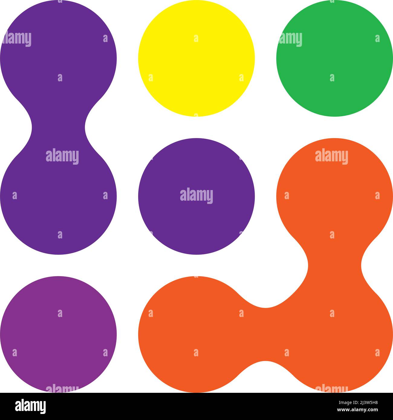Metaball, verbundene Punkte, Kreismuster, Texturelement. Stock Vektorgrafik, Clip-Art Grafiken Stock Vektor
